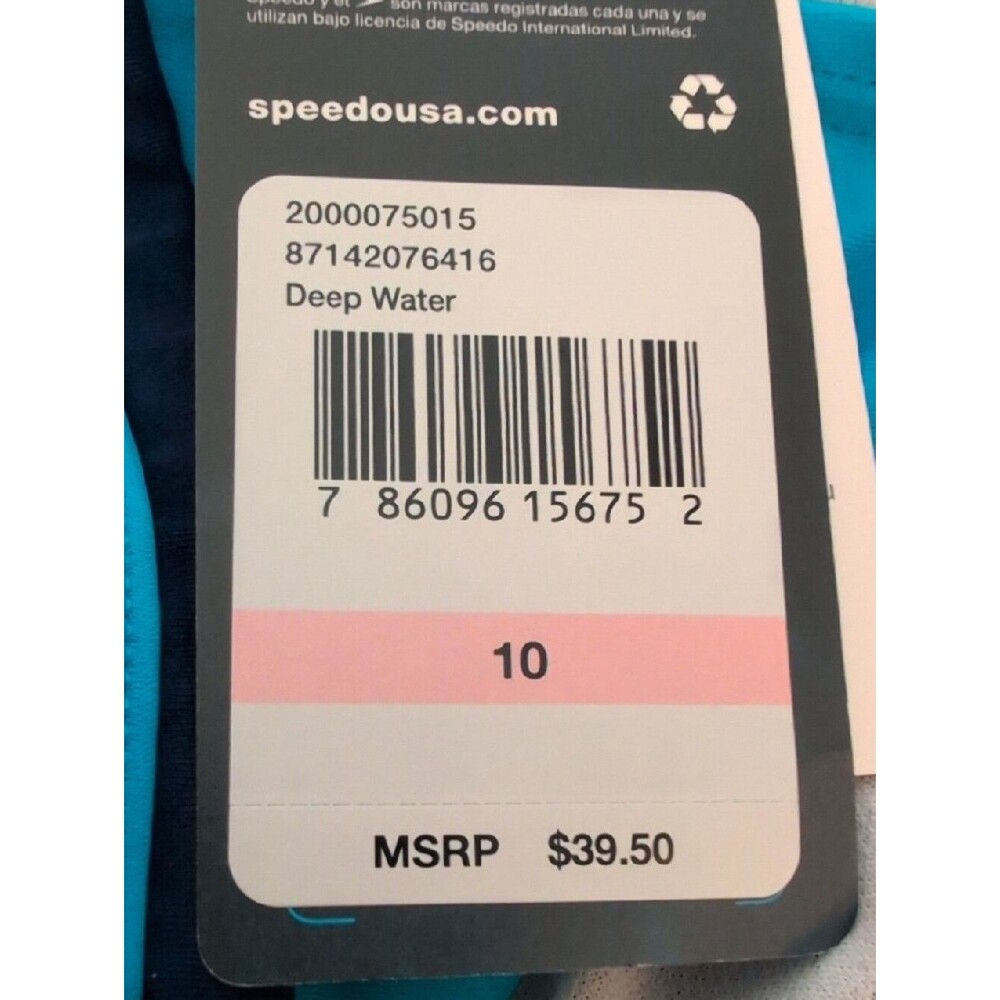 NWT Speedo Girl's Blue Swimsuit One Piece Infinity Splice Thick Strap - Size 10 - Picture 8 of 12